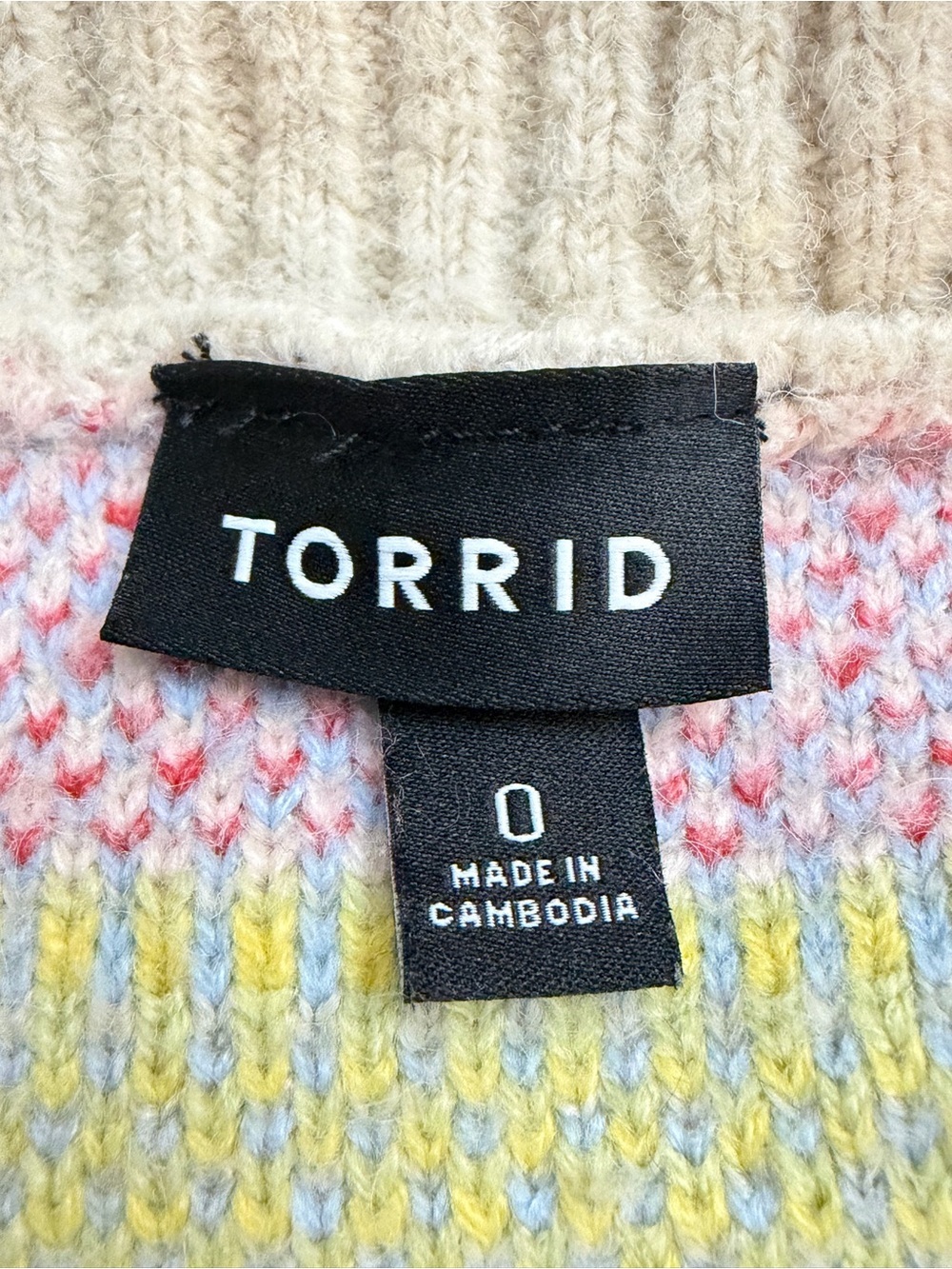 torrid Cream Zip-Up Sweater with Pink Floral and Pastel Stripes - Men - Picture 3 of 7